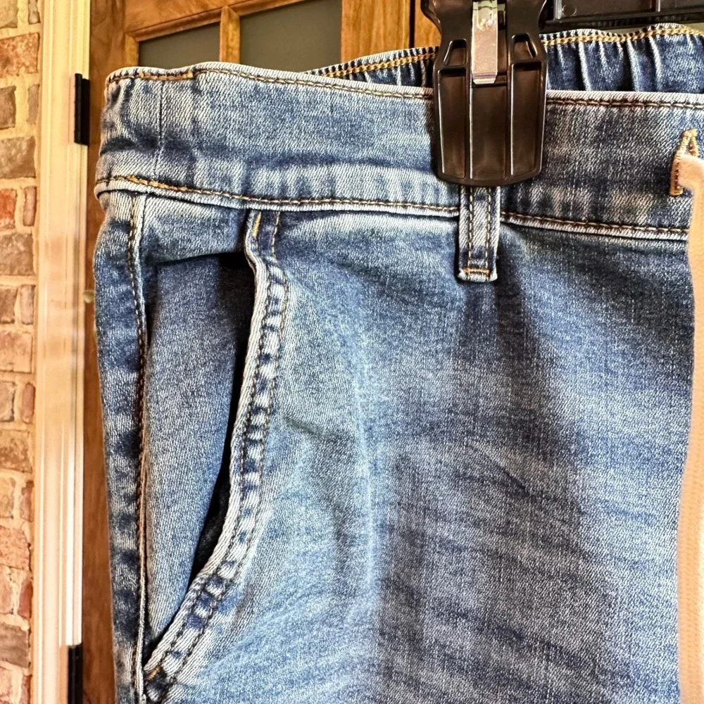 Torrid Jeans Women Blue Weekend Wide Leg Crop Super Soft Drawstring Size 2 18W